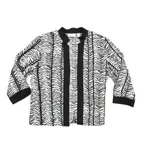 Chico's Multicolor Cardigan Size 1 Polyester Women's Sweater Zebra Print